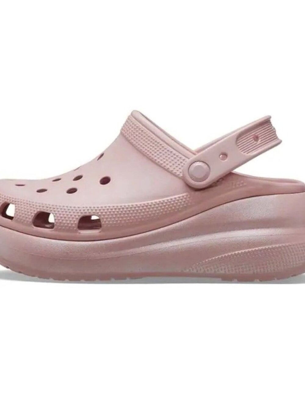 Crocs Classic Crush Platform Clogs Shimmer Waterproof Clay Pink Women's 8 Chunky